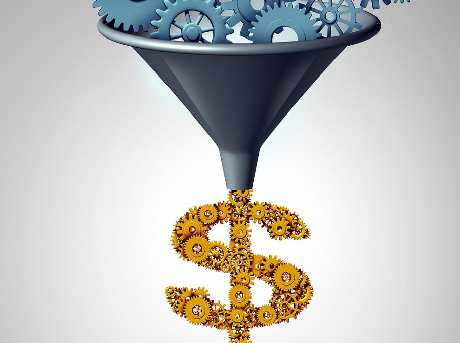 Funnel and Cash Sign